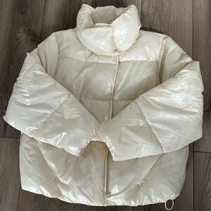 Cream Puffer Jacket a new day size large